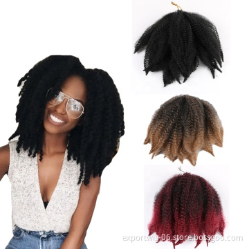 Soft Afro Kinky Natural Soft Marley braiding Extension For Braids 8"Inch Synthetic Crochet Braids Hair for Women